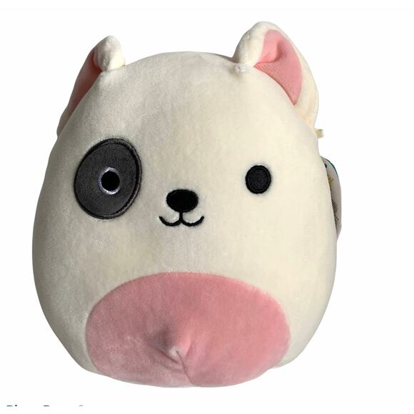 Squishmallows Charlie Bull Terrier Dog 8" Plush Black Eye White Pup Soft Puppy - Picture 2 of 16